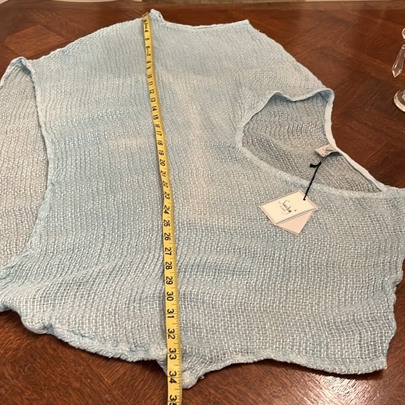 Sunday st tropez - Made in France - Woven Linen Short Sleeve Poncho One Size - Picture 10 of 14